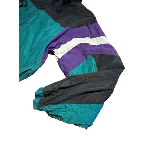 Vintage 90s Mens 100% Silk Color-block Windbreaker Bomber Full Zip Jacket Sz XL - Picture 4 of 8